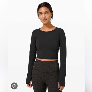 Lululemon Ever Elated Cropped Longsleeve - Black